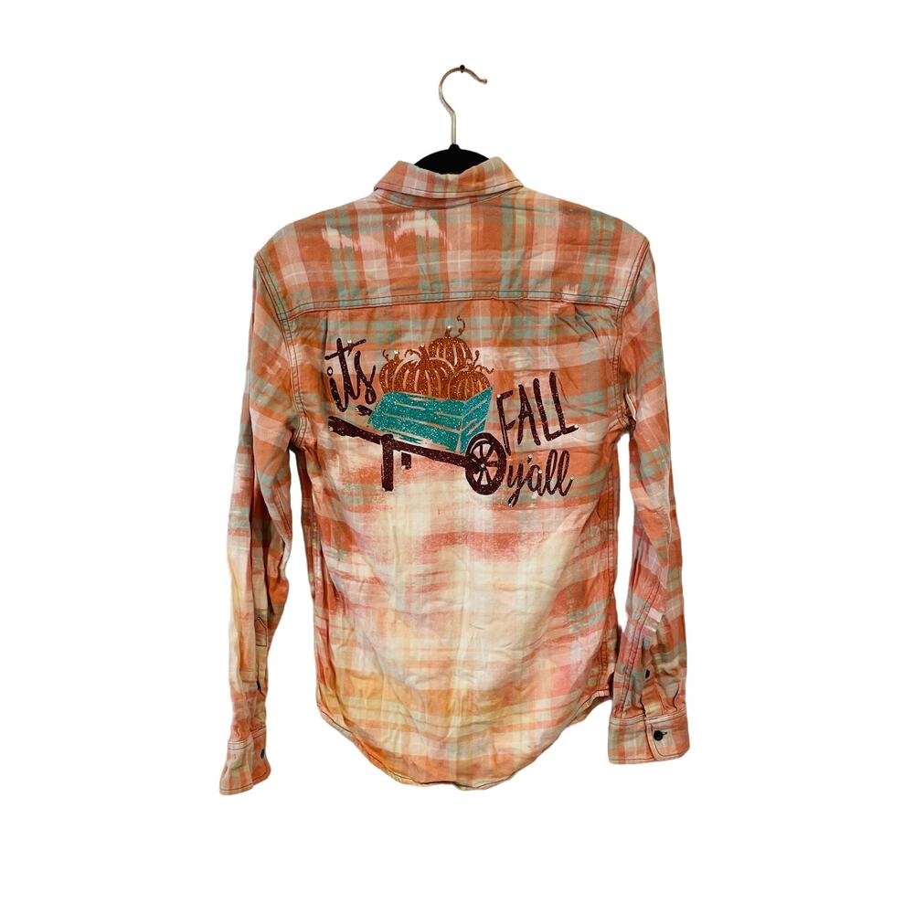 Darling Charlie’s Custom Flannel XS It’s Fall Y’all Button Up